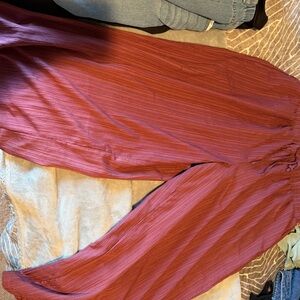 Rust Red Wide-Leg Pants